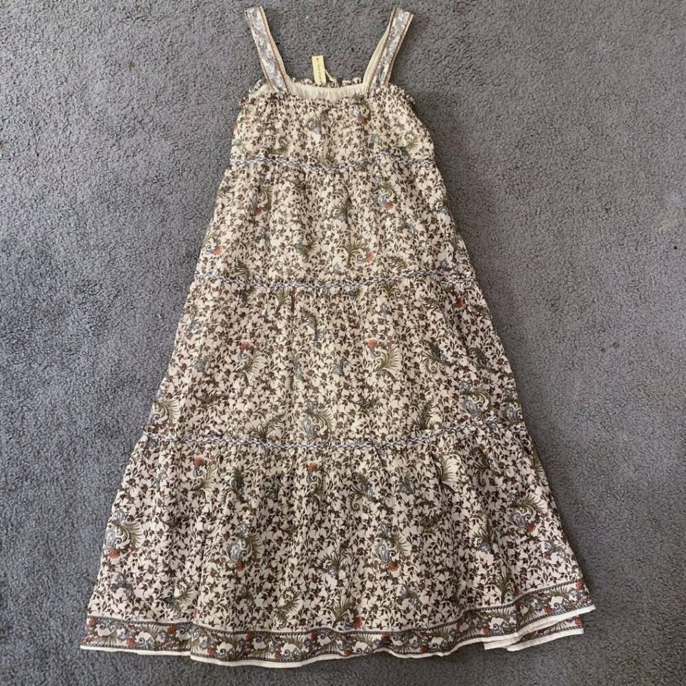 NWOT Max Studio Floral Cotton Midi Dress in winter berry - Picture 3 of 8